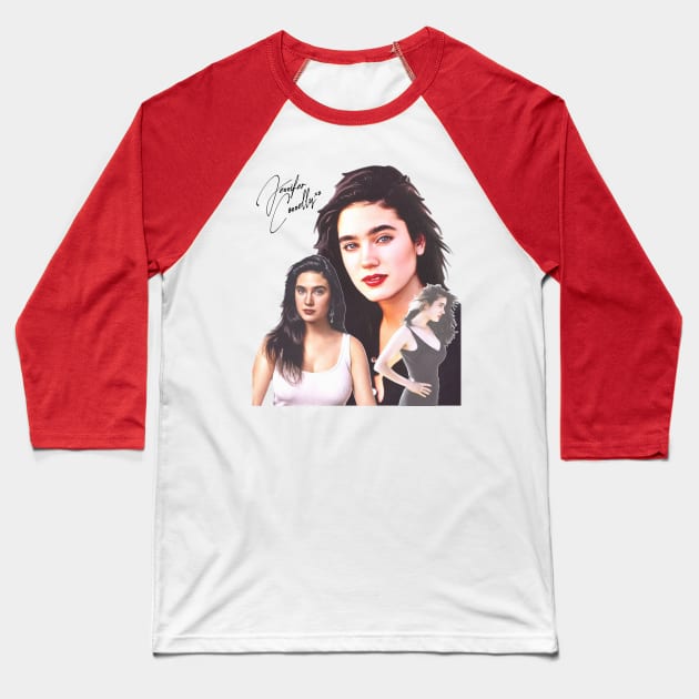 Jennifer Connelly Baseball T-Shirt by darklordpug